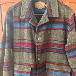 Moving Sale - Woolrich Men's Multicolor Striped Unlined Wool Jacket